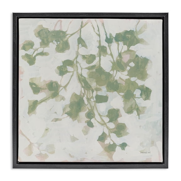 Stupell Industries Dancing Leaf Shadows Botanical & Floral Painting Black Floater Framed Art Print Wall Art, 18 x 18
