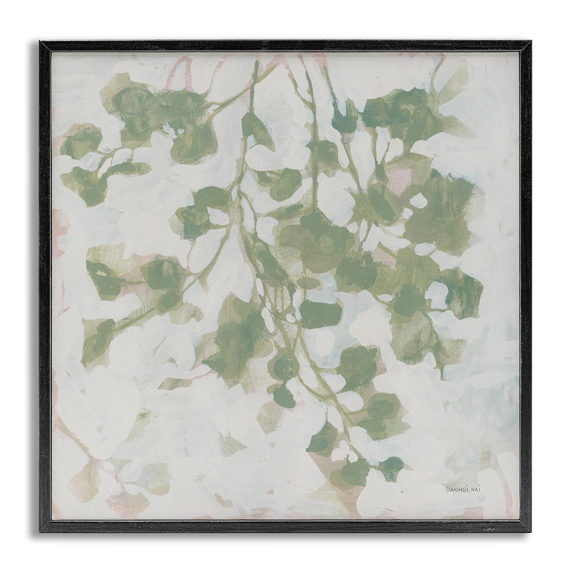 Stupell Industries Dancing Leaf Shadows Botanical & Floral Painting Gray Framed Art Print Wall Art, 17 x 17