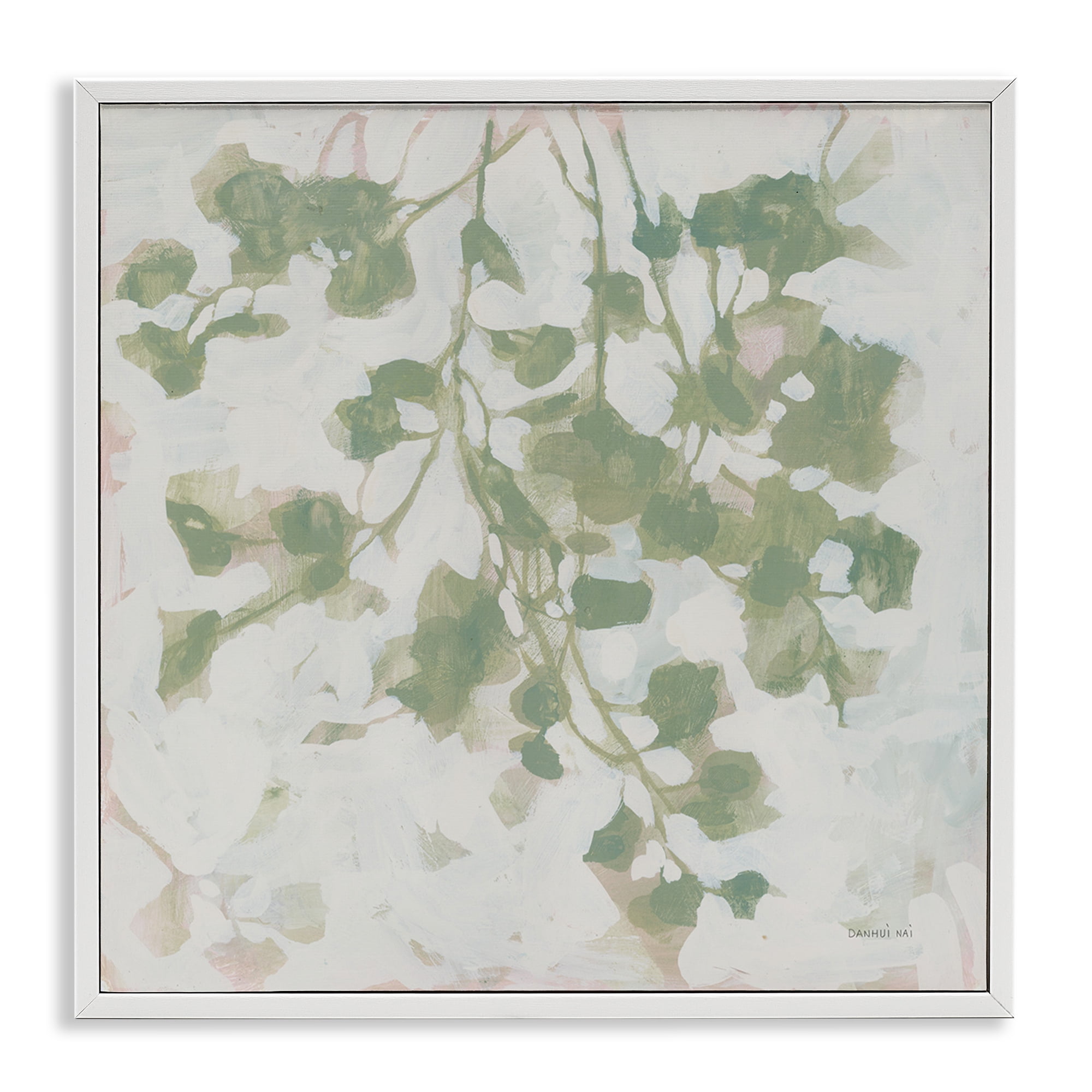 Stupell Industries Dancing Leaf Shadows Botanical & Floral Painting White Framed Art Print Wall Art, 12 x 12