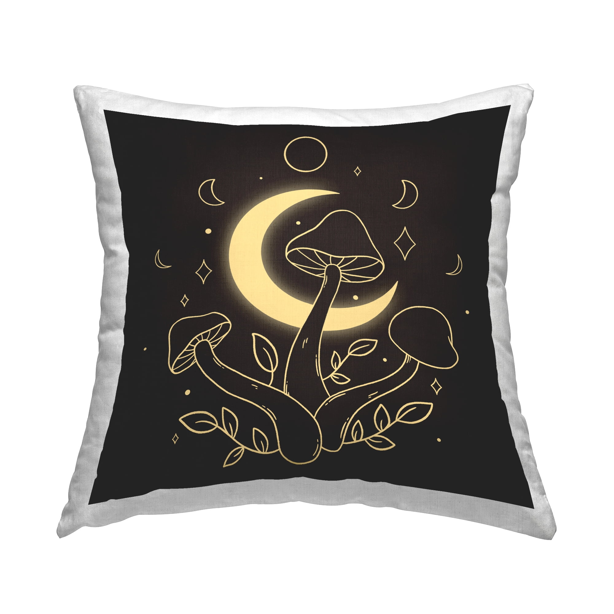 Stupell Industries Dancing Mushrooms & Moon Decorative Printed Throw Pillow Design by Ahmed Sameh Hussein.
