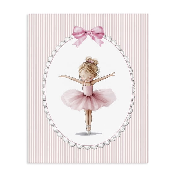 Stupell Industries Cottage Dancing Pink Ballerina Canvas Art, 36 x 48, by Christine Simpson Art