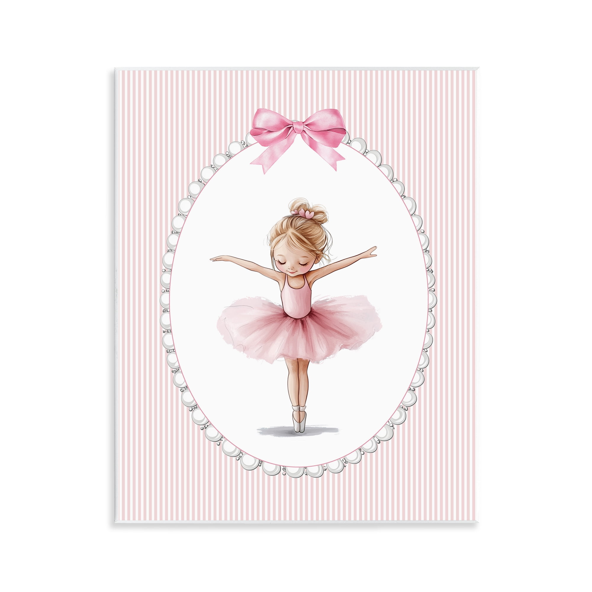Stupell Industries Dancing Pink Ballerina Wall Plaque Art, design by Christine Simpson Art