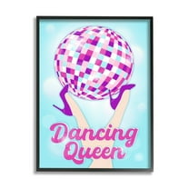 Stupell Industries Dancing Queen Retro Disco Ball Beauty & Fashion Painting Black Framed Art Print Wall Art