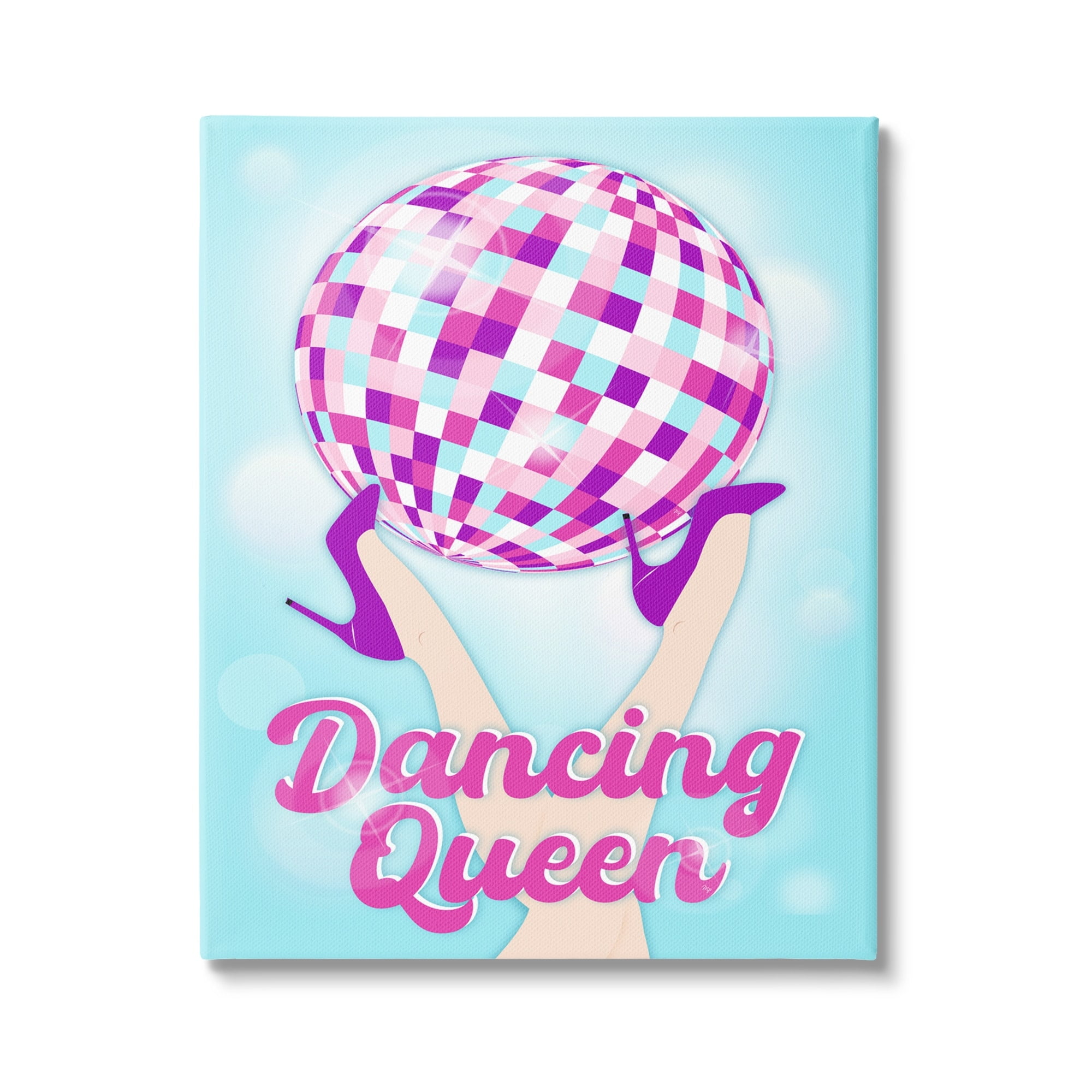 Stupell Industries Dancing Queen Retro Disco Ball Beauty & Fashion Painting Gallery Wrapped Canvas Print Wall Art