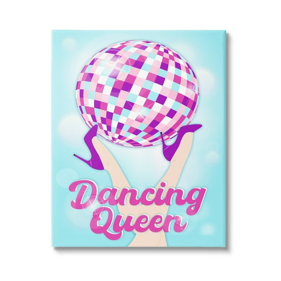 Stupell Industries Dancing Queen Retro Disco Ball Beauty & Fashion Painting Gallery Wrapped Canvas Print Wall Art