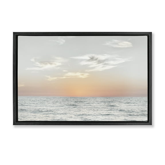 Stupell Industries Dancing Surf Beach Waves Black Framed Floater Canvas Wall Art design by Karin Connolly, 17 x 25