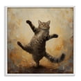 thumbnail image 1 of Stupell Industries Dancing Tabby Cat Animals & Insects Painting White Framed Art Print Wall Art, 12 x 12, 1 of 10