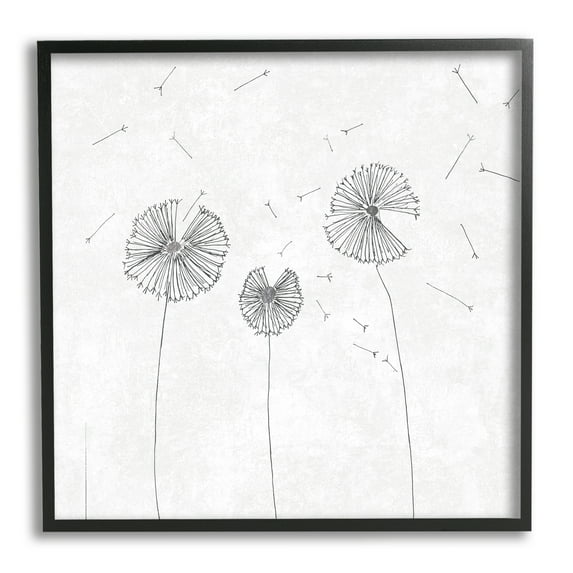 Stupell Industries Dandelion Florals Flying Seeds Flower Line Art Drawing,17 x 30, Design by Cloverfield & Co.