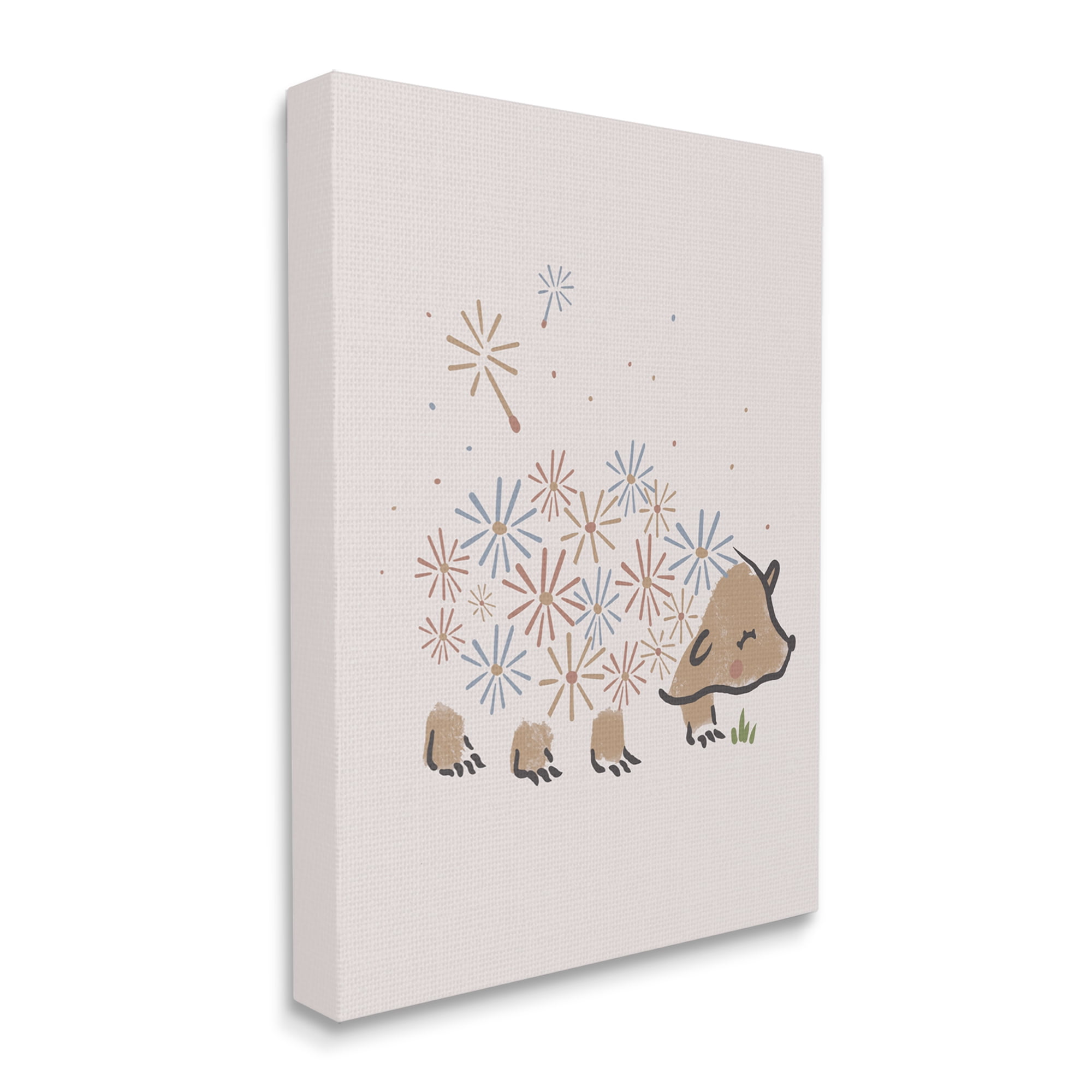 Stupell Industries Dandelion Flower Hedgehog Cute Floral Animal Canvas Wall Art by Daphne Polselli