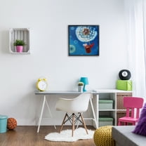 Stupell Industries Dandelion Hot Air Balloon Sky Mouse Red Scarf Framed Wall Art, 24 x 24, Design by Lucia Heffernan