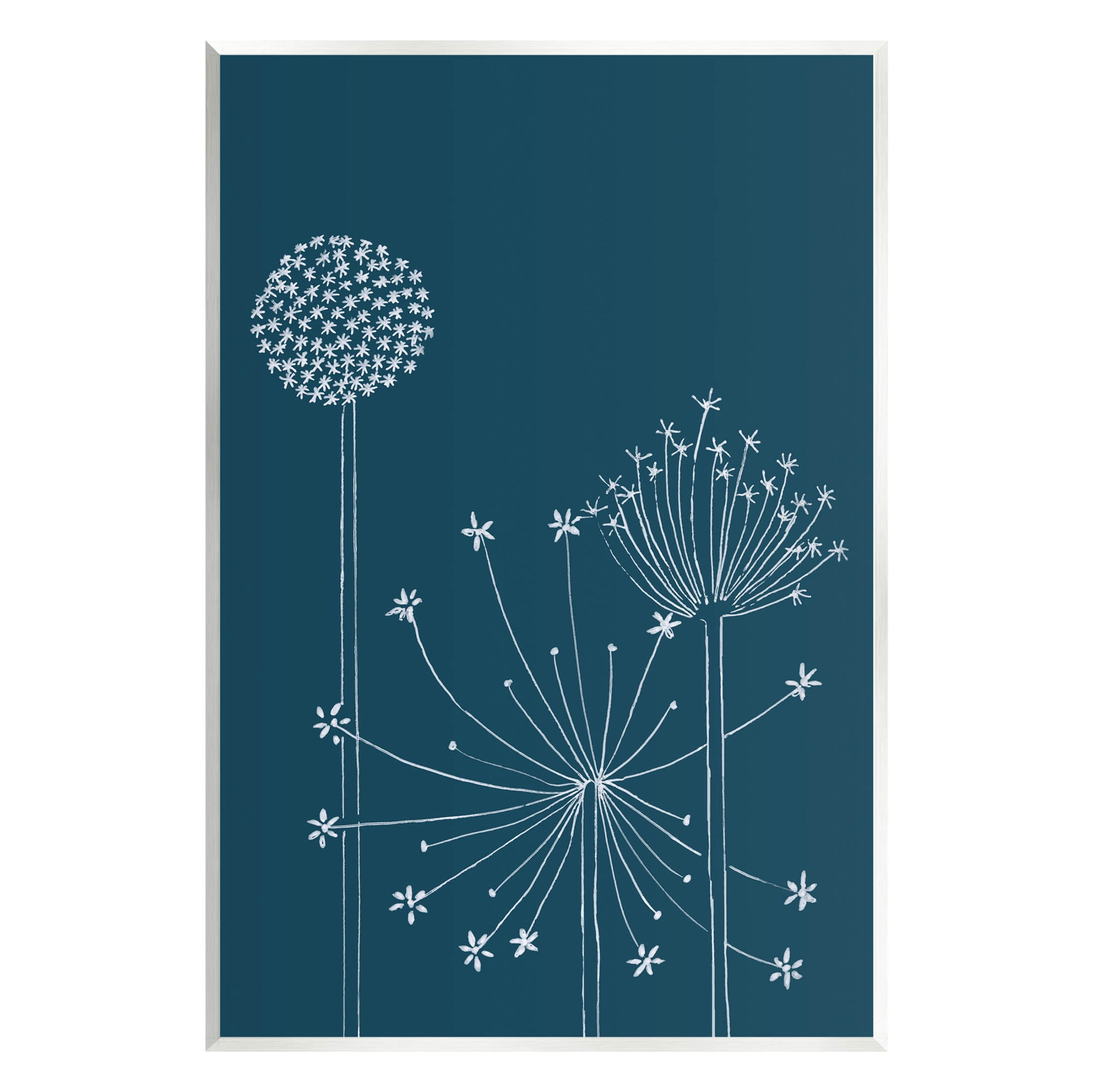 Stupell Industries Dandelion Wildflower Botanical Outlines Graphic Art Unframed Art Print Wall Art, Design by Alicia Longley