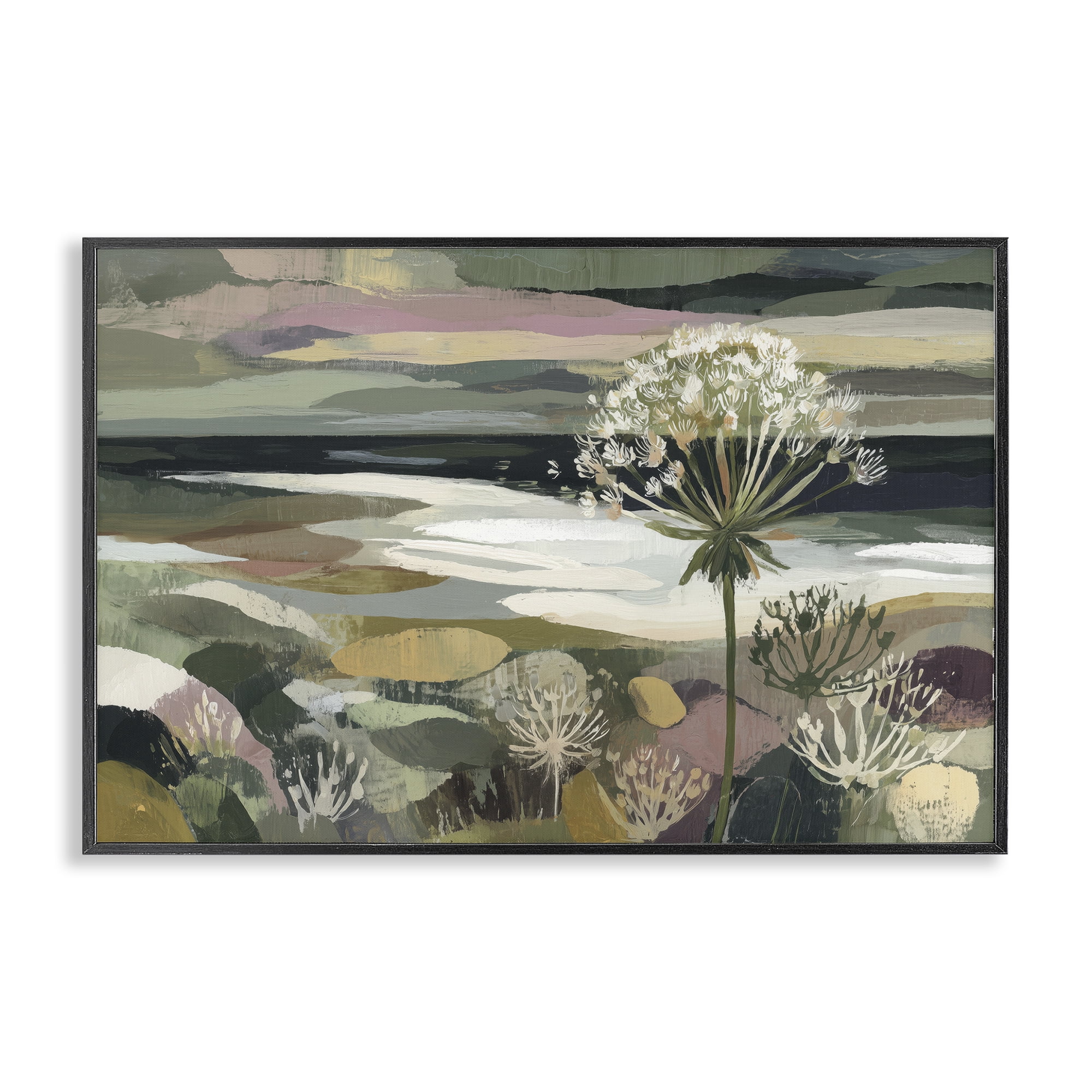 Stupell Industries Dandelion in Misty Meadow Black Framed Giclee Art, design by Chromatic Storm Studio