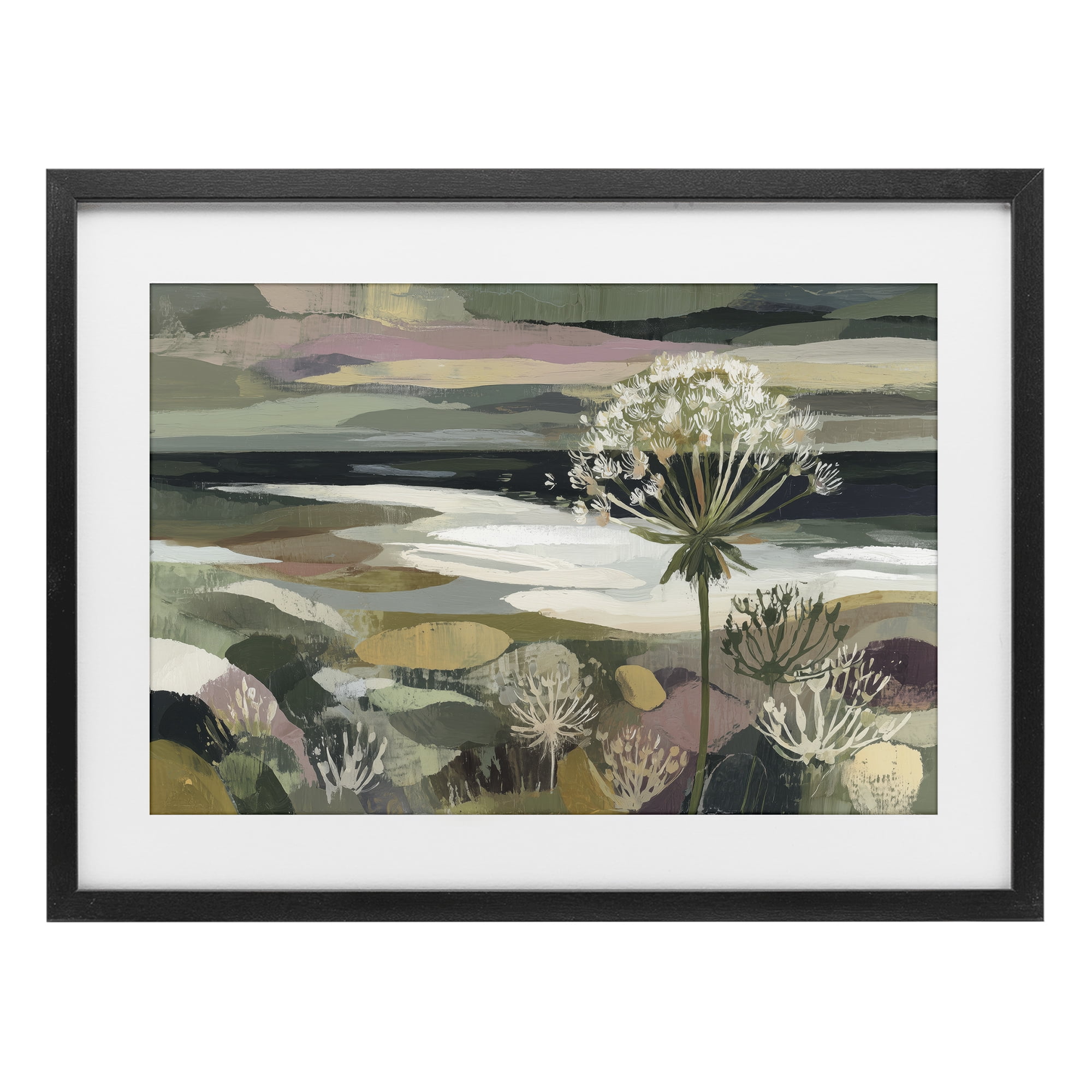 Stupell Industries Dandelion in Misty Meadow Black Framed Print Under Glass, design by Chromatic Storm Studio