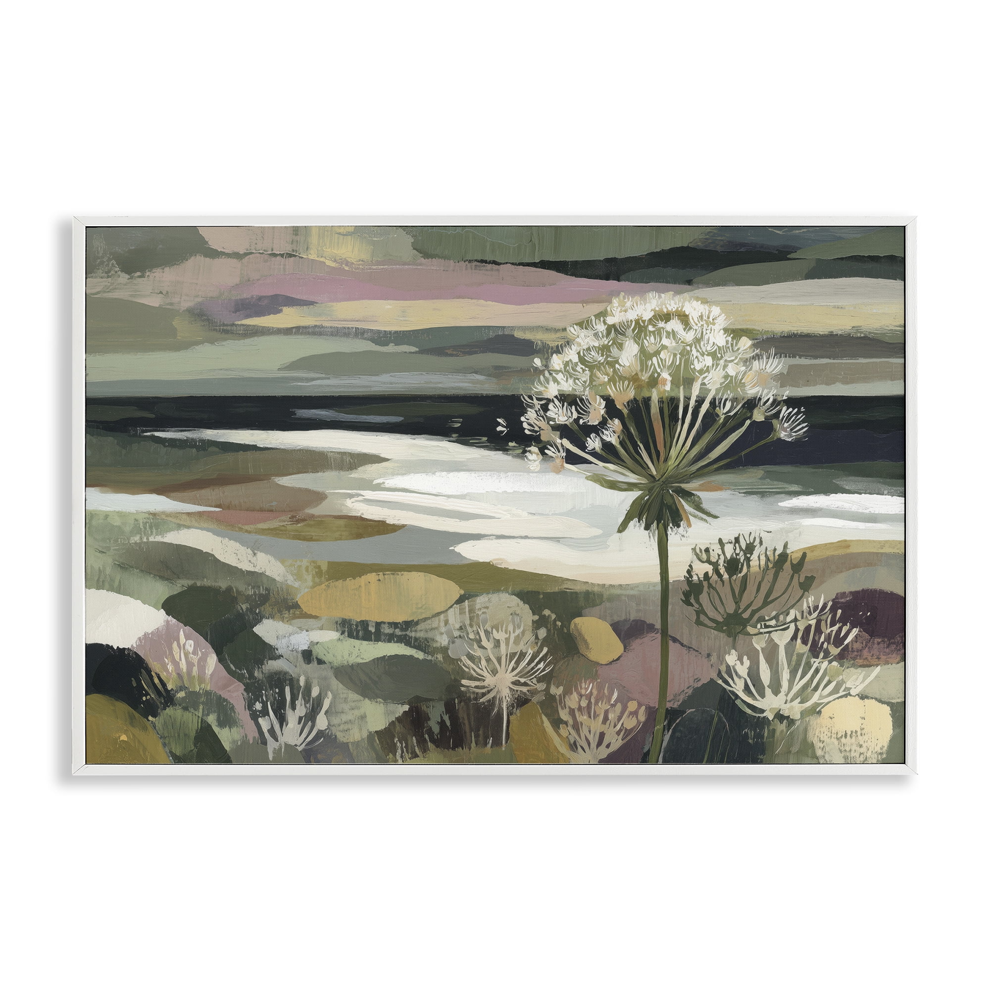 Stupell Industries Dandelion in Misty Meadow White Framed Giclee Art, design by Chromatic Storm Studio