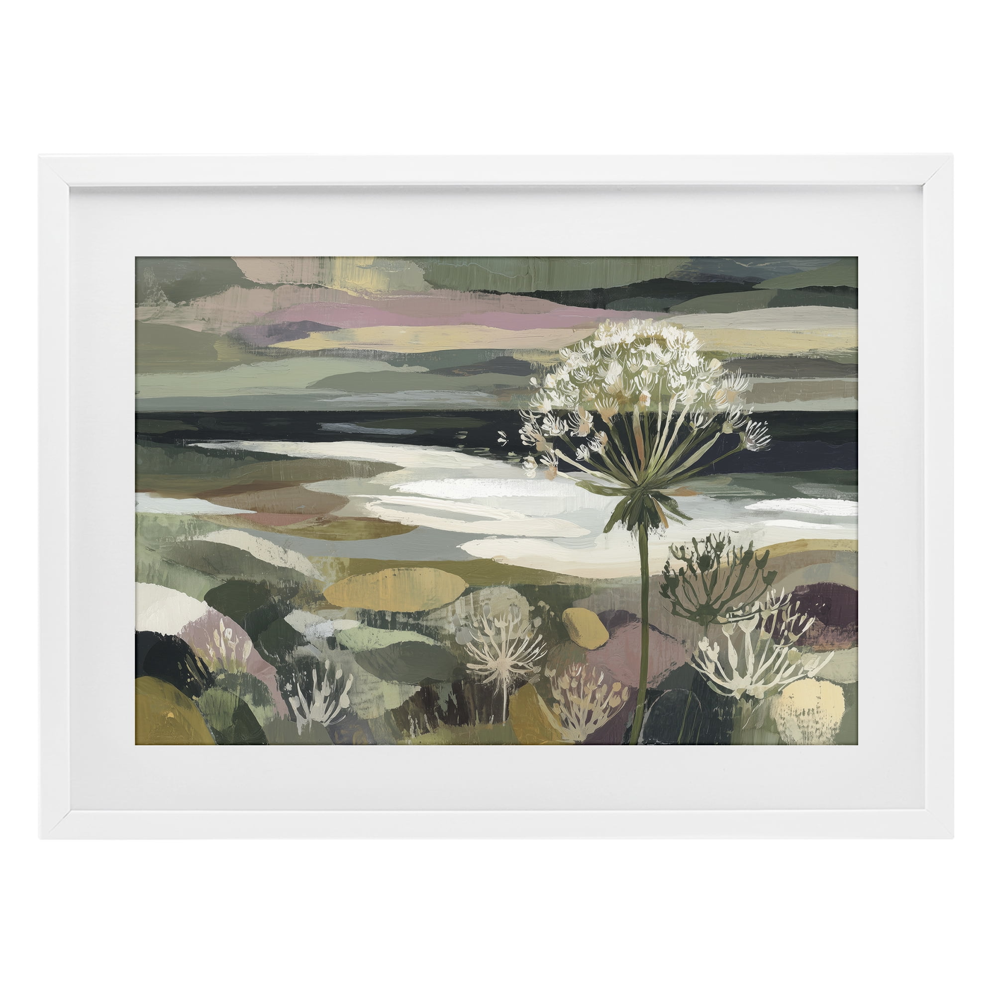 Stupell Industries Dandelion in Misty Meadow White Framed Print Under Glass, design by Chromatic Storm Studio