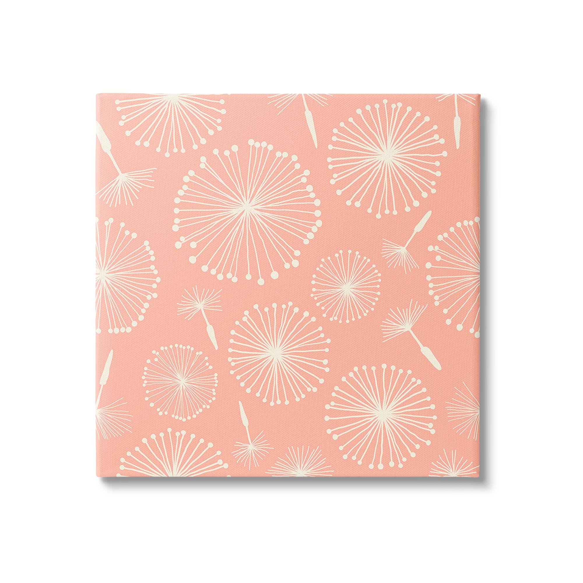 Stupell Industries Dandelions on Blush Botanical & Floral Painting Gallery Wrapped Canvas Art Print Wall Art, 36 x 36