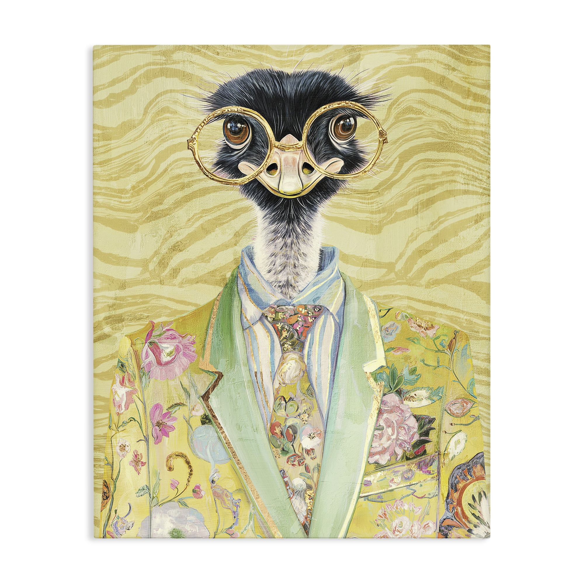 Stupell Industries Dandy Ostrich Portrait Canvas Wall Art, design by Svetlana Aleynikova