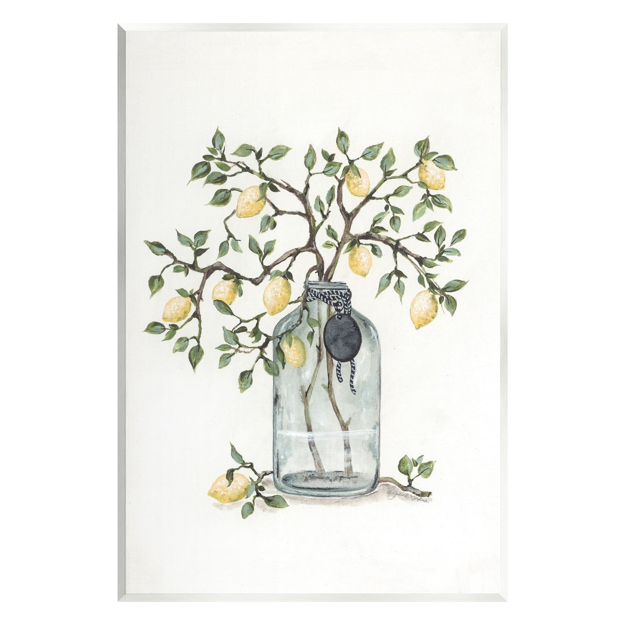 Stupell Industries Dangling Country Lemon Branches Decorated Glass Vase Painting Unframed Art Print Wall Art, Design by Julie Norkus