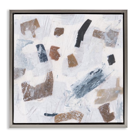 Stupell Industries Dappled Abstract Forms Abstract Painting Gray Floater Framed Canvas Art Print Wall Art, 25 x 25