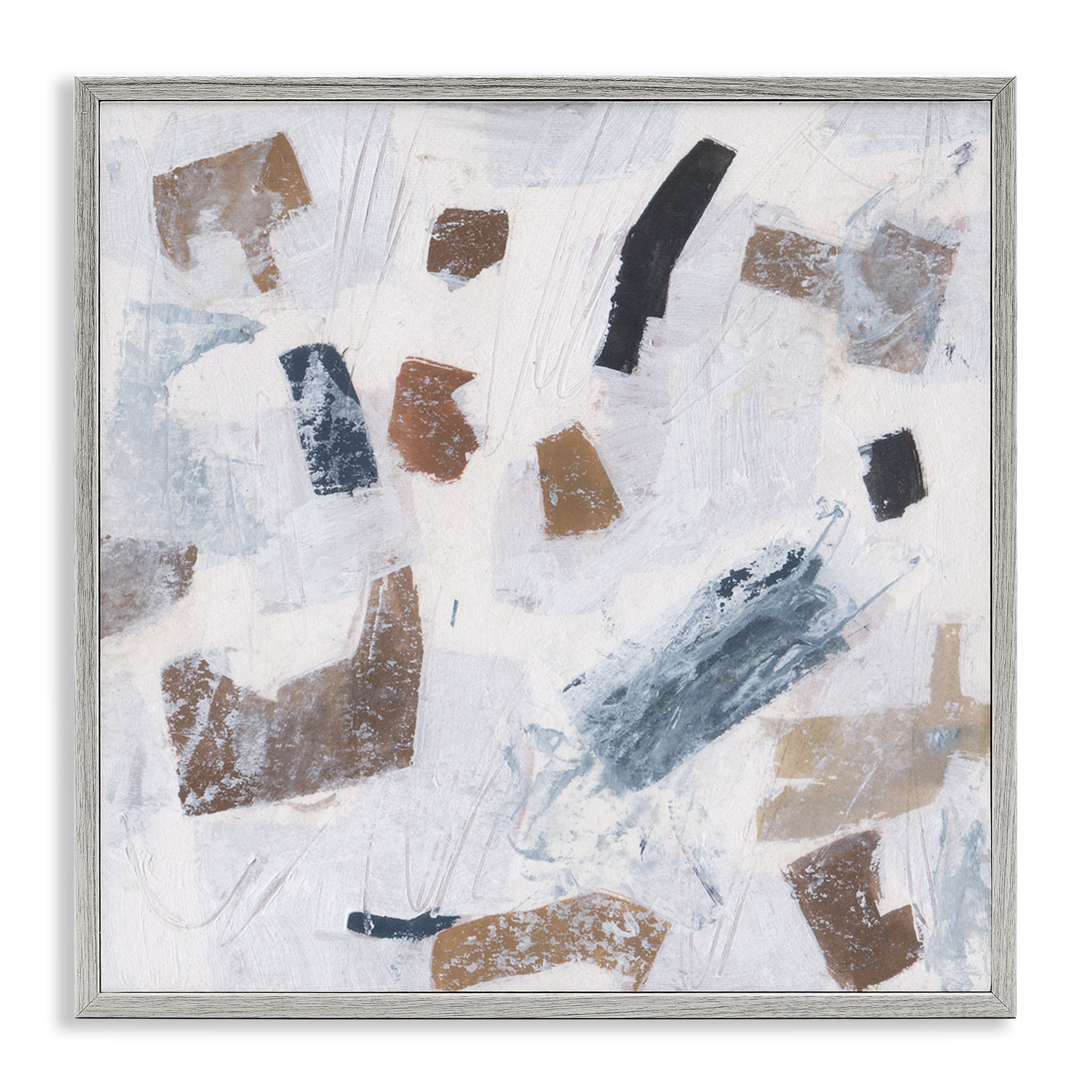 Stupell Industries Dappled Abstract Forms Abstract Painting Gray Framed Art Print Wall Art, 24 x 24
