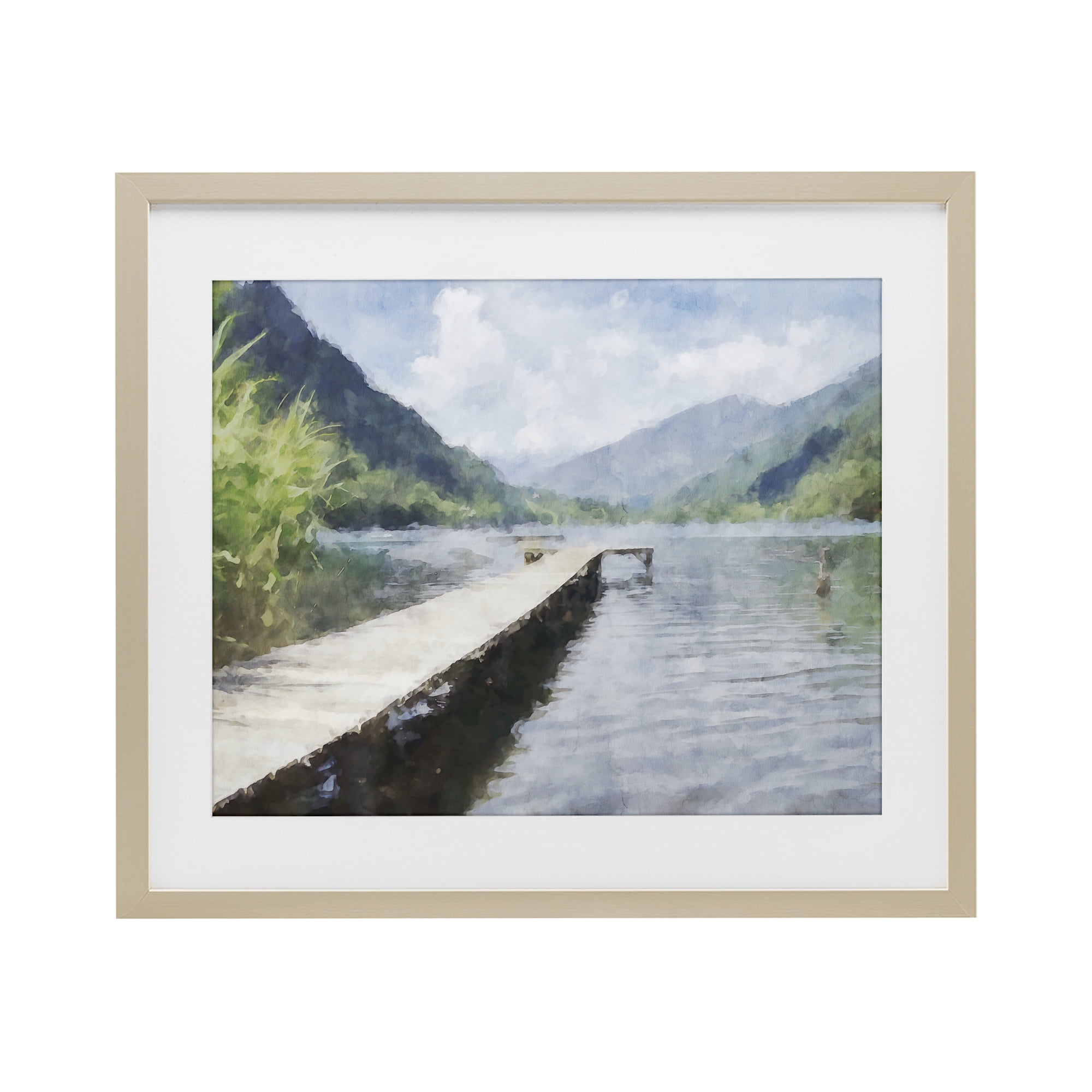Stupell Industries Dappled Lake Dock Birch Framed Print Under Glass, design by Kim Curinga