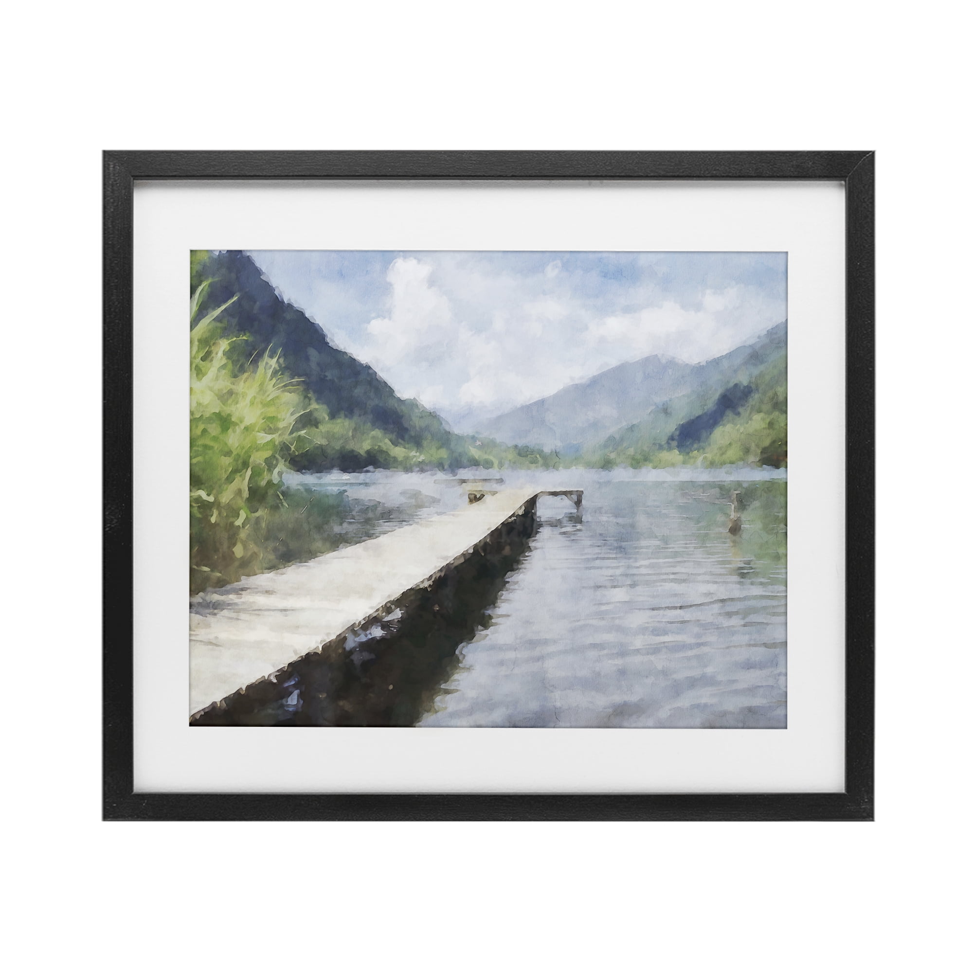 Stupell Industries Dappled Lake Dock Black Framed Print Under Glass, design by Kim Curinga