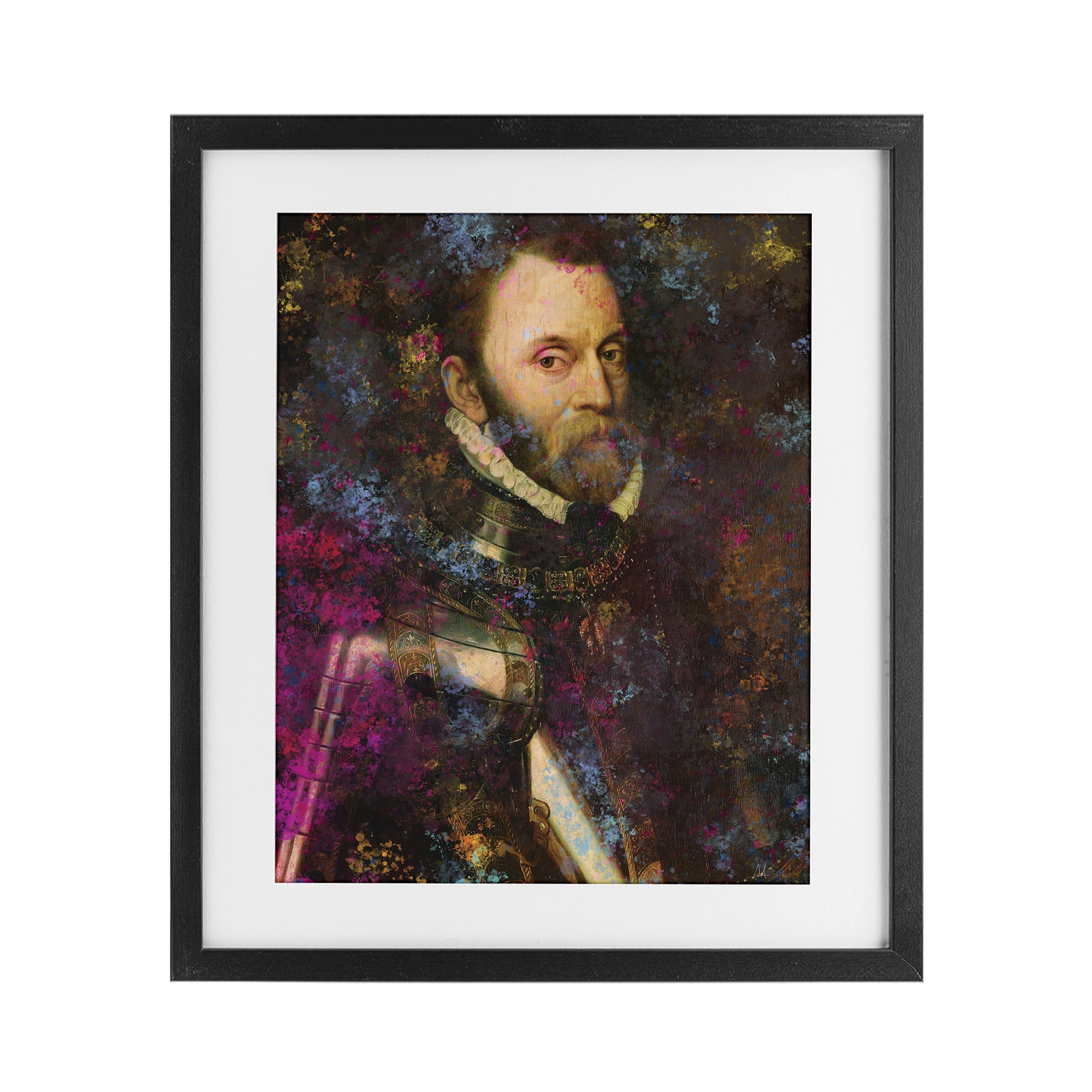 Stupell Industries Dappled Royalty Portrait Black Framed Print Under Glass, design by Sarah Adams