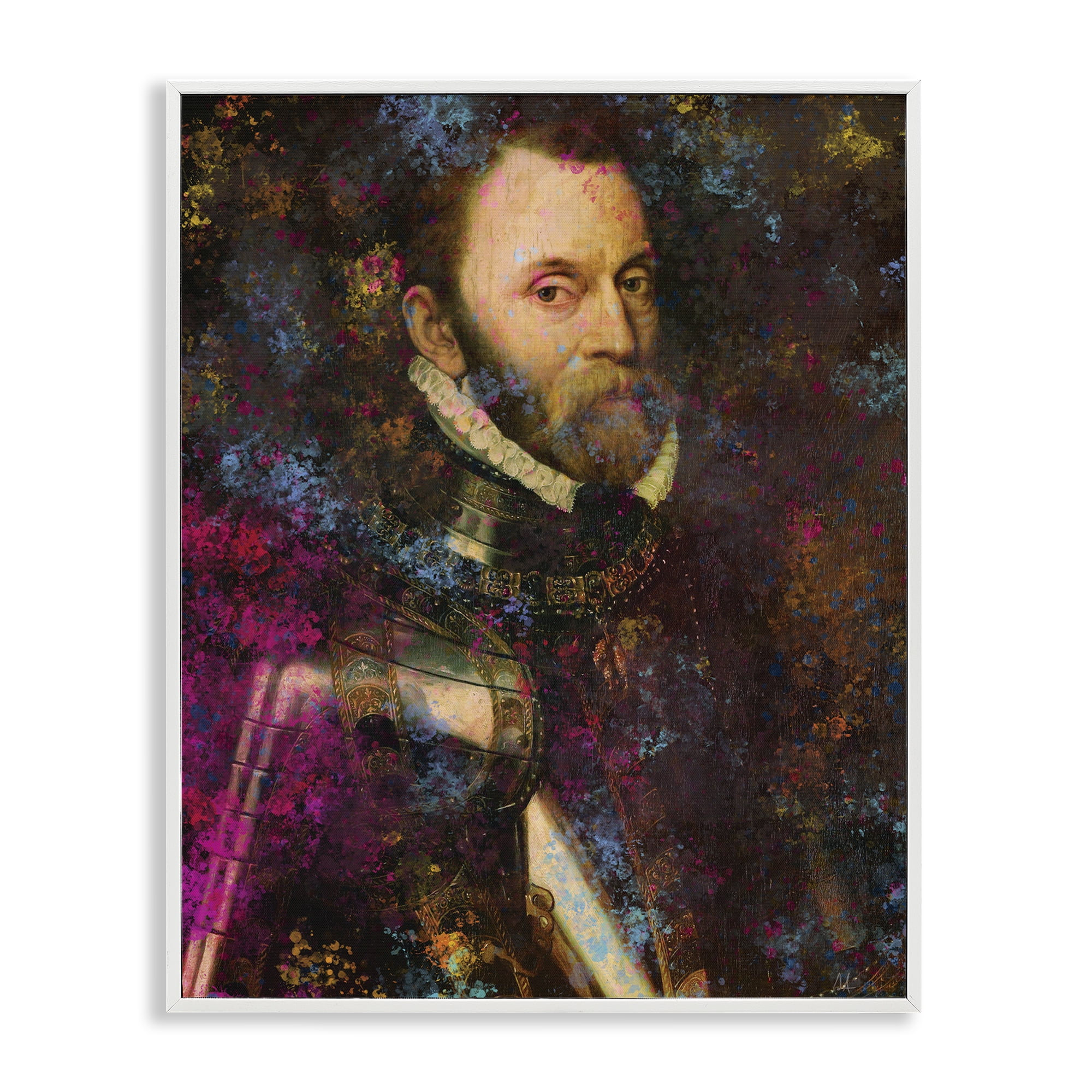 Stupell Industries Dappled Royalty Portrait White Framed Giclee Art, design by Sarah Adams