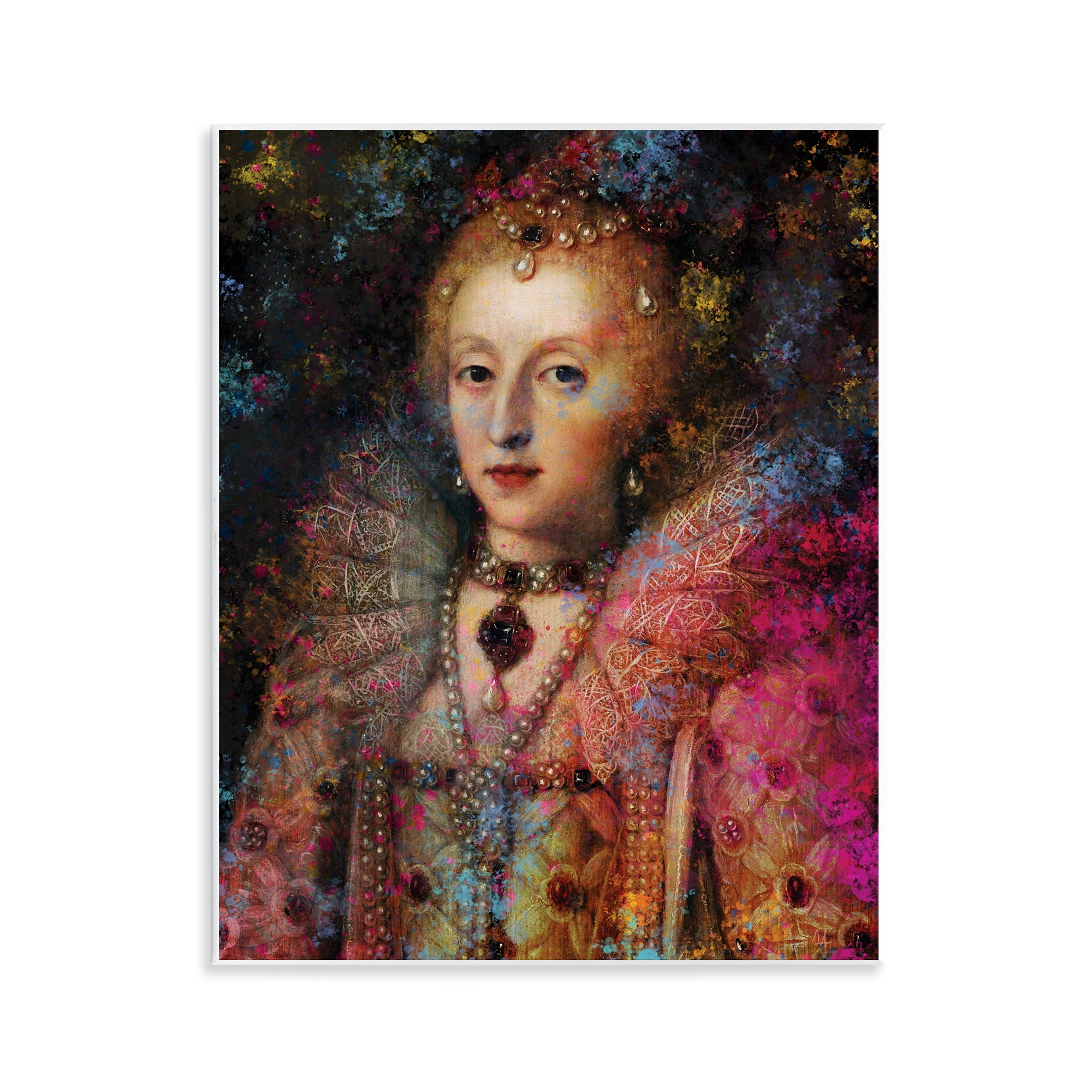 Stupell Industries Dappled Royalty Renaissance Portrait Wall Plaque Art, design by Sarah Adams
