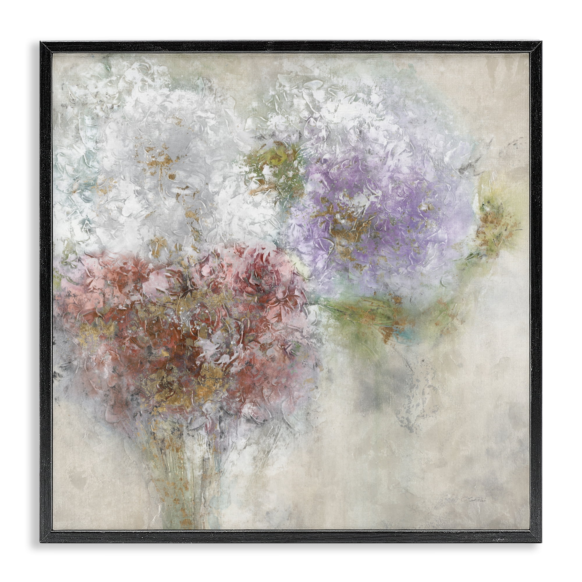 Stupell Industries Dappled Visuals Flowers Black Framed Giclee Art, design by Leah Rei