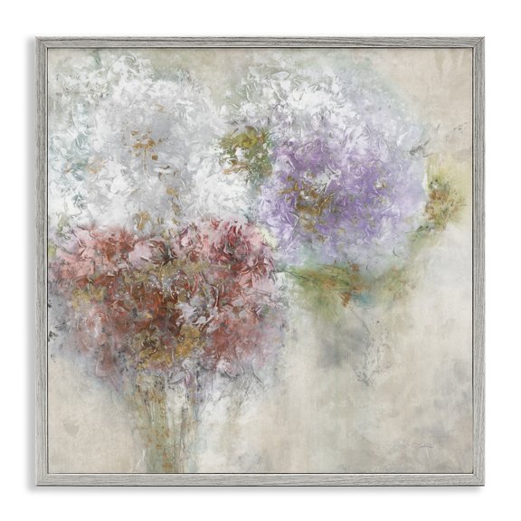 Stupell Industries Dappled Visuals Flowers Gray Framed Giclee Art, design by Leah Rei