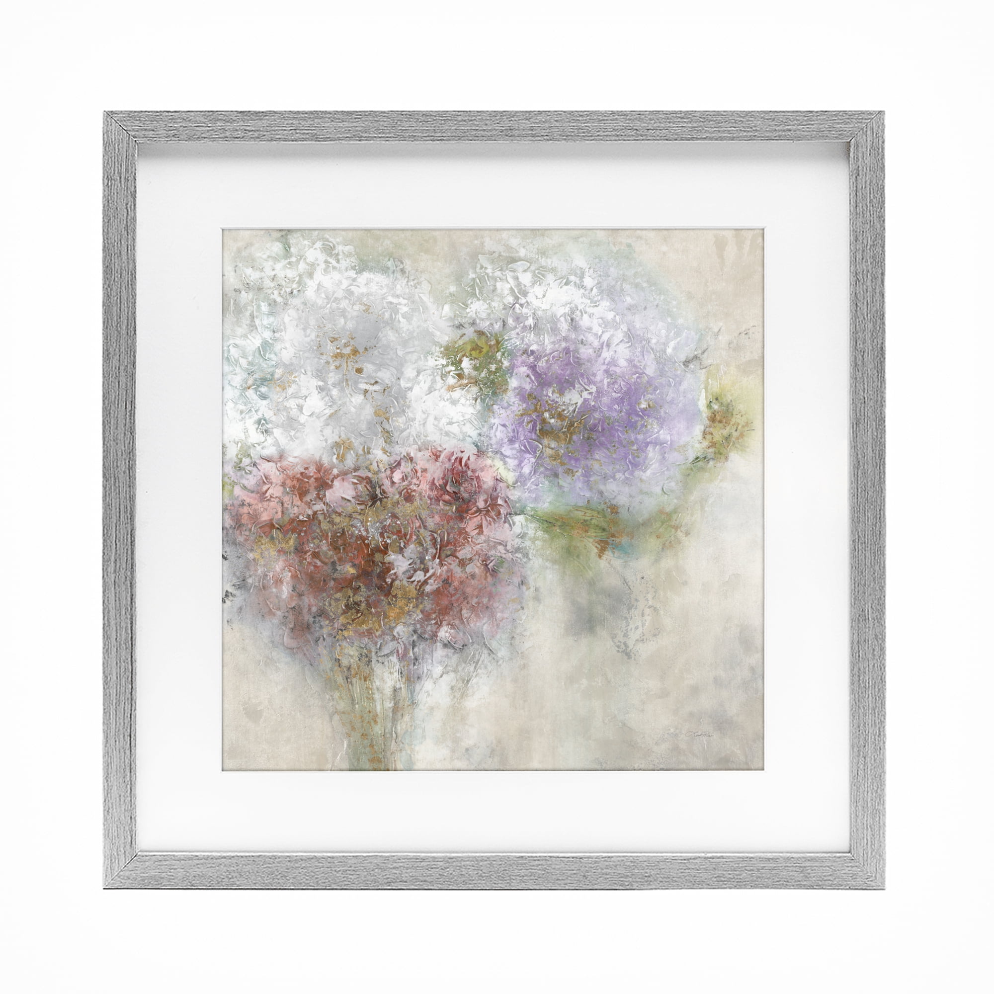 Stupell Industries Dappled Visuals Flowers Gray Framed Print Under Glass, design by Leah Rei