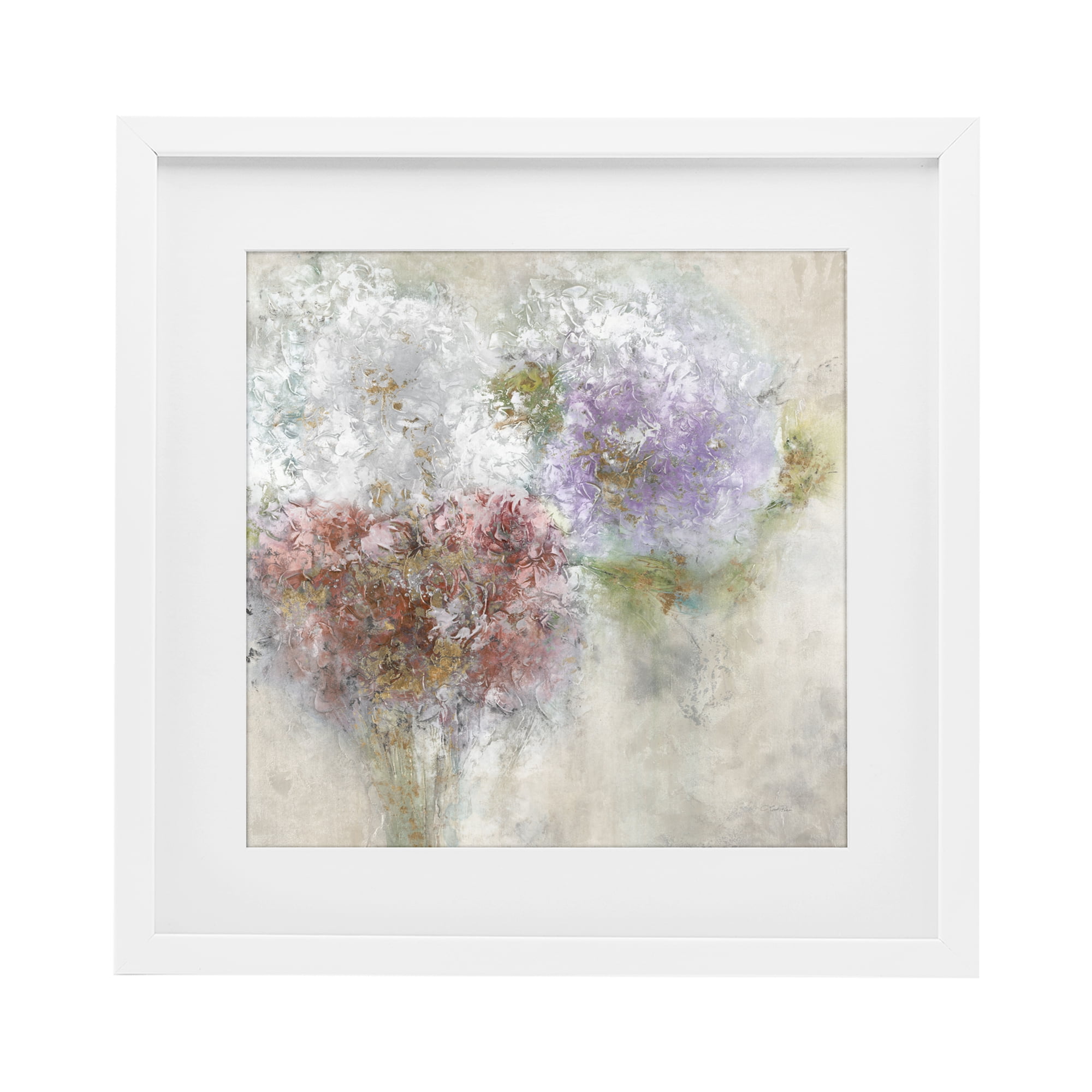 Stupell Industries Dappled Visuals Flowers White Framed Print Under Glass, design by Leah Rei