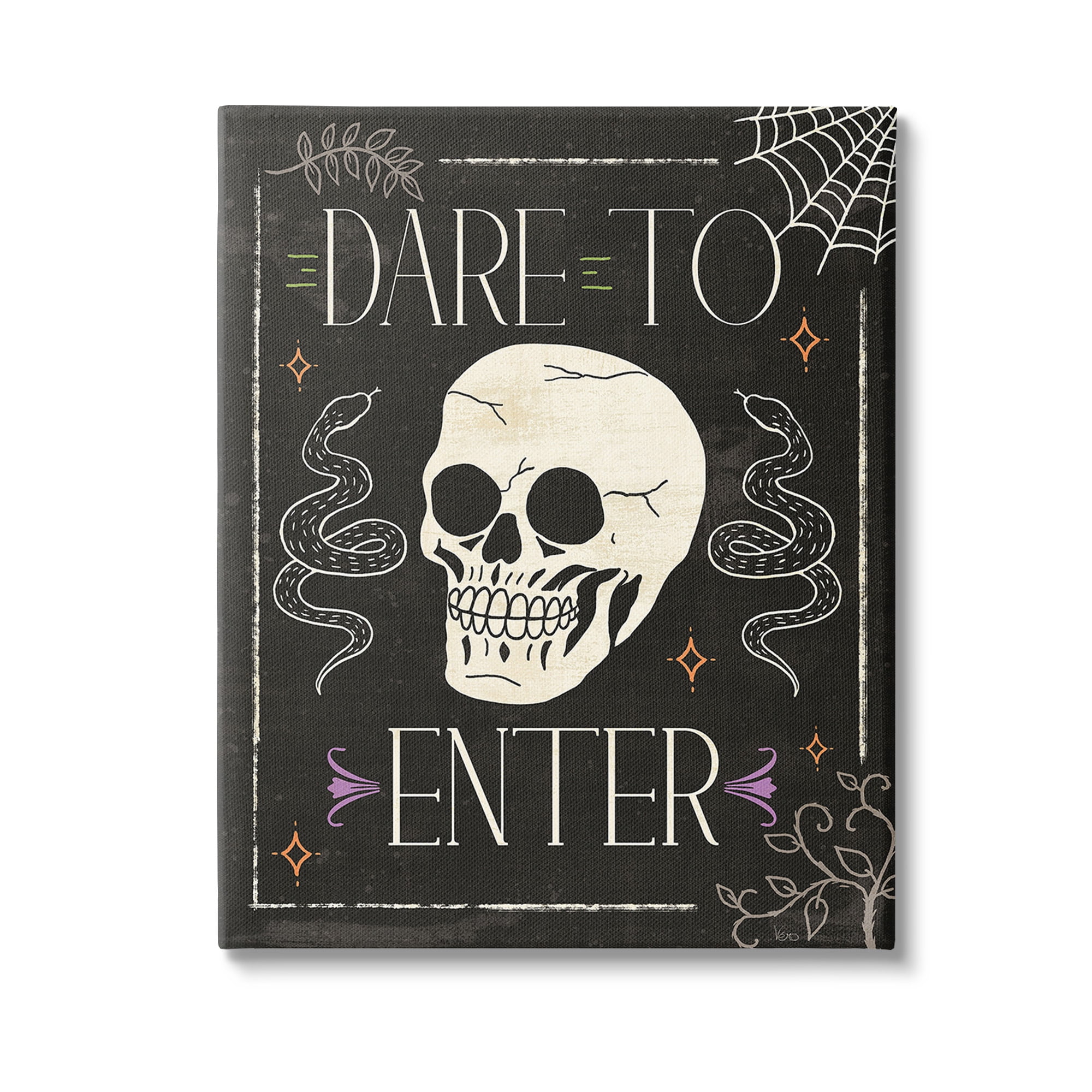 Stupell Industries Dare To Enter Phrase Holiday Painting Gallery Wrapped Canvas Art Print Wall Art, 36 x 48