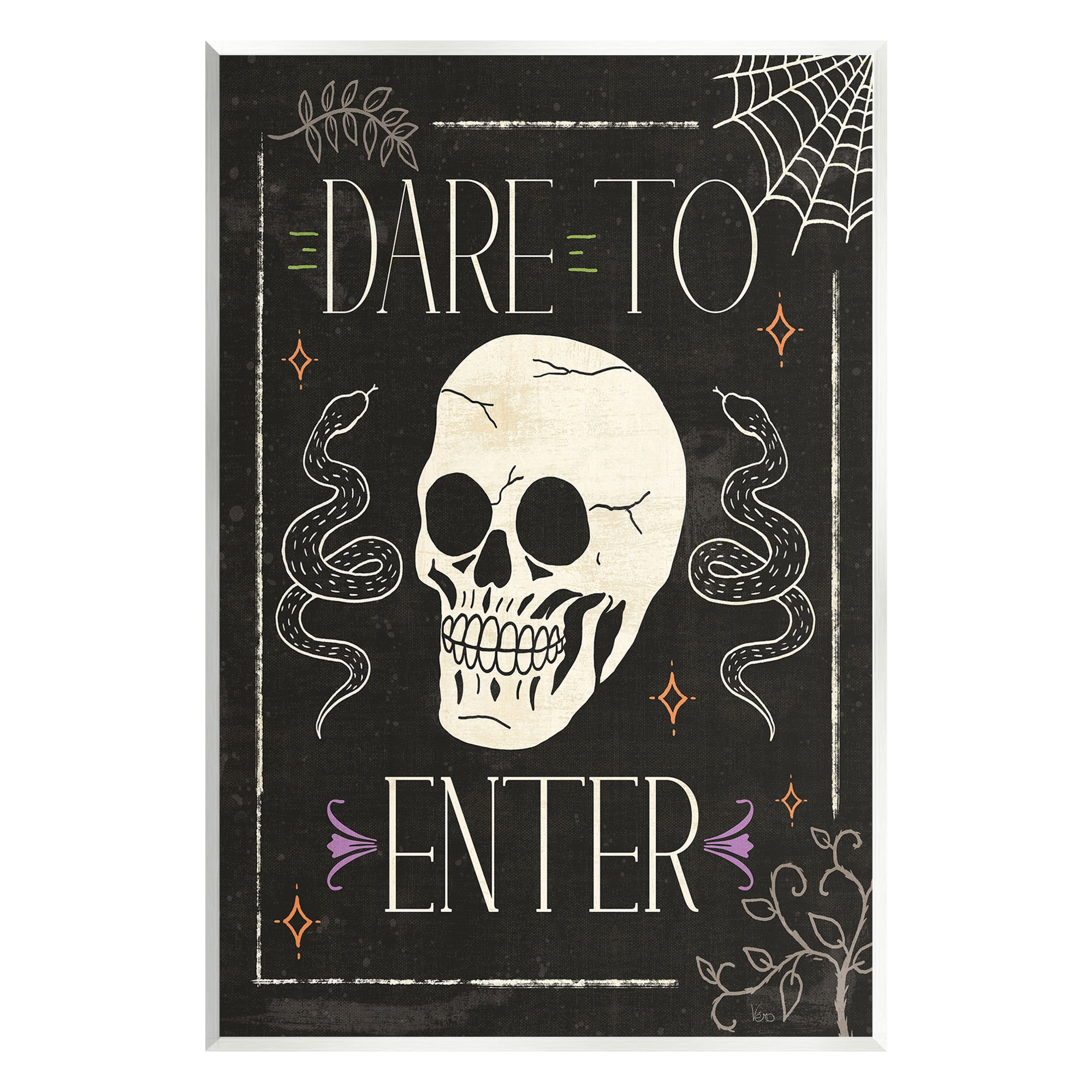 Stupell Industries Dare To Enter Phrase Holiday Painting Unframed Art Print Wall Art, 13 x 19