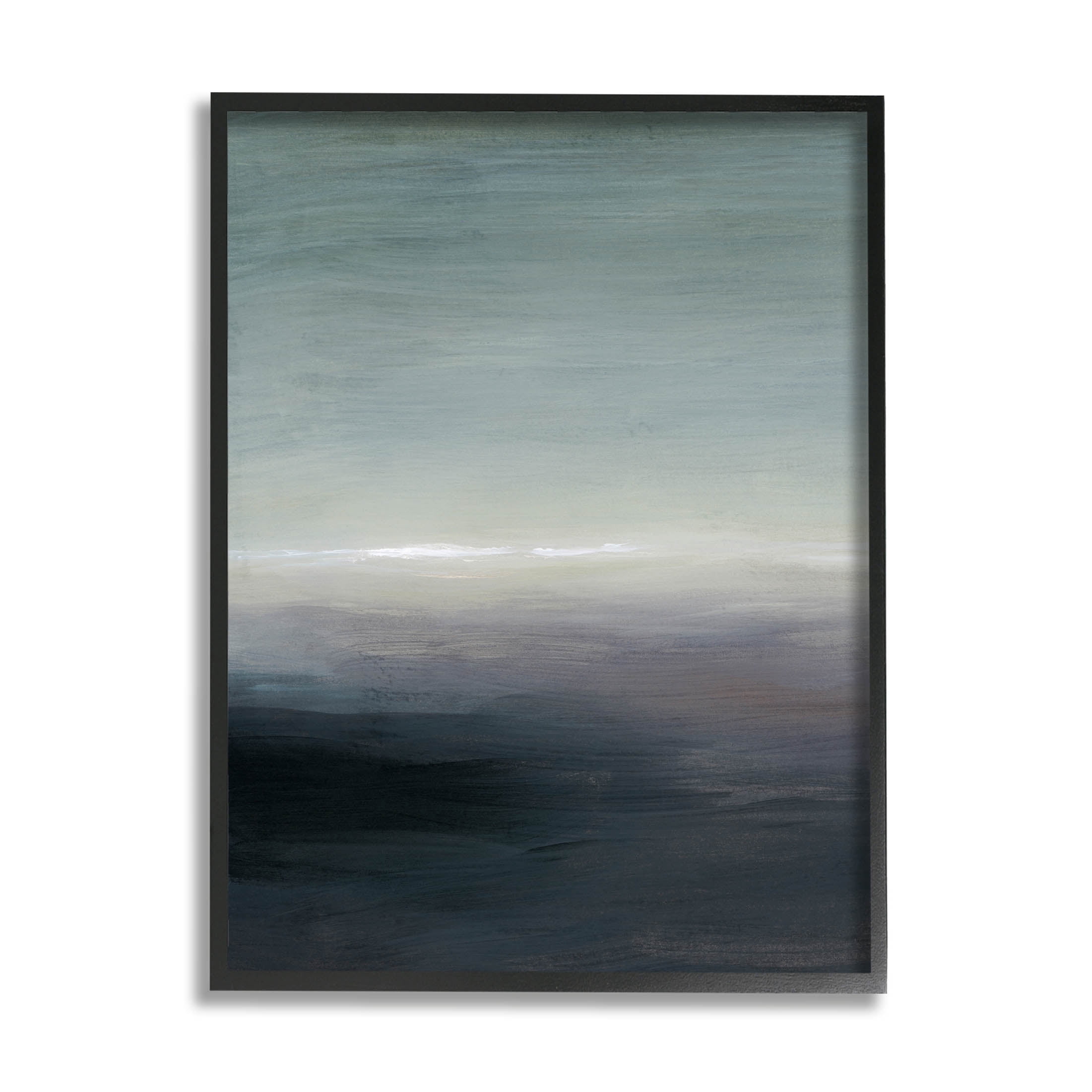 Stupell Industries Dark Abstract Landscape Horizon Painting Black Framed Art Print Wall Art, Design by Grace Popp