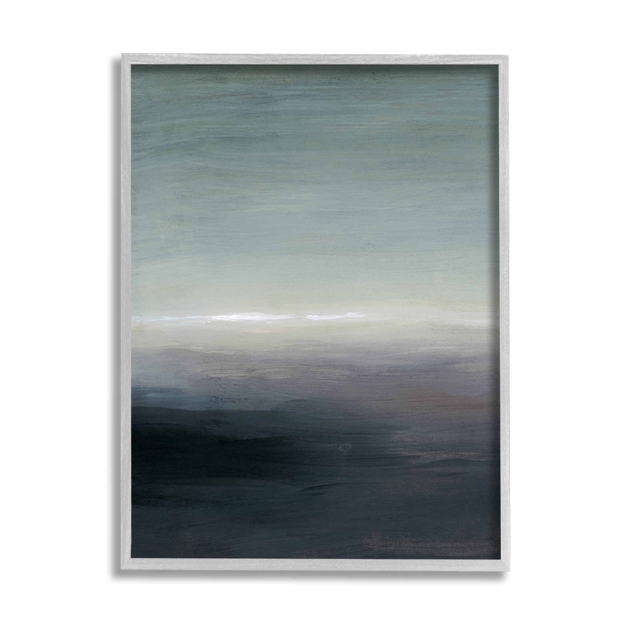 Stupell Industries Dark Abstract Landscape Horizon Painting Gray Framed Art Print Wall Art, Design by Grace Popp
