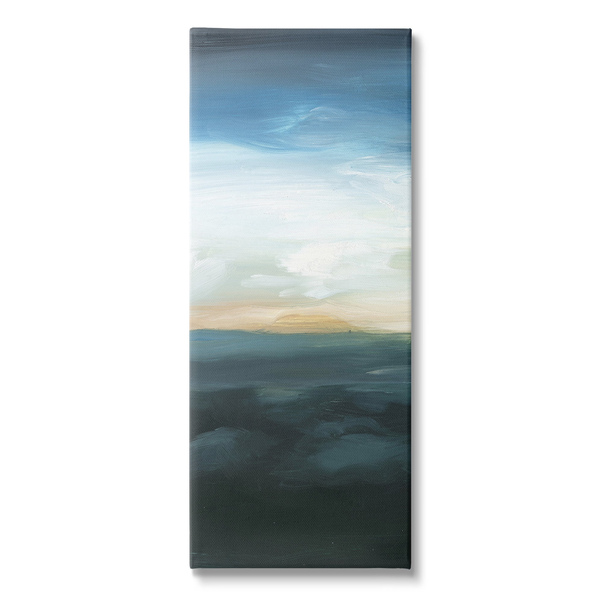 Stupell Industries Dark Abstract Sunrise Landscape Painting Gallery Wrapped Canvas Art Print Wall Art, 13 x 30