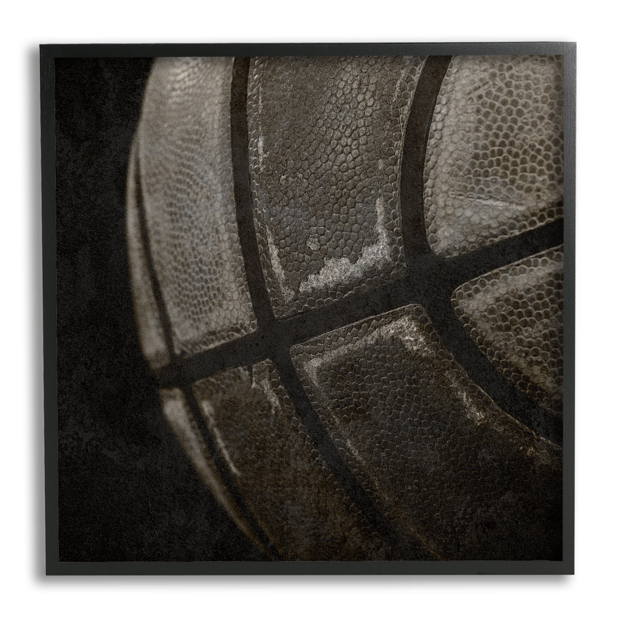Stupell Industries Dark Basketball Photography Sports Photography Black Framed Art Print Wall Art, 17 x 17