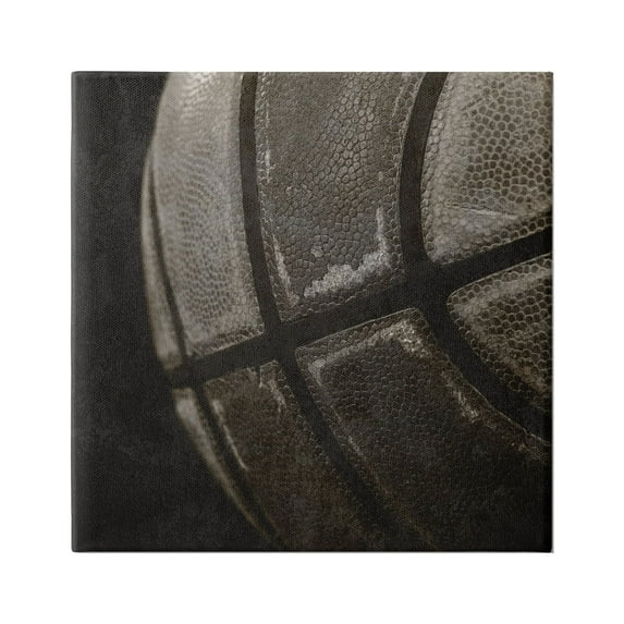 Stupell Industries Dark Basketball Photography Sports Photography Gallery Wrapped Canvas Art Print Wall Art, 24 x 24