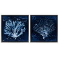 thumbnail image 1 of Stupell Industries Dark Blue Coral Pieces Nautical & Beach Painting Black Floater Framed Canvas Art Print Wall Art, 25 x 25, Set of 2, 1 of 10
