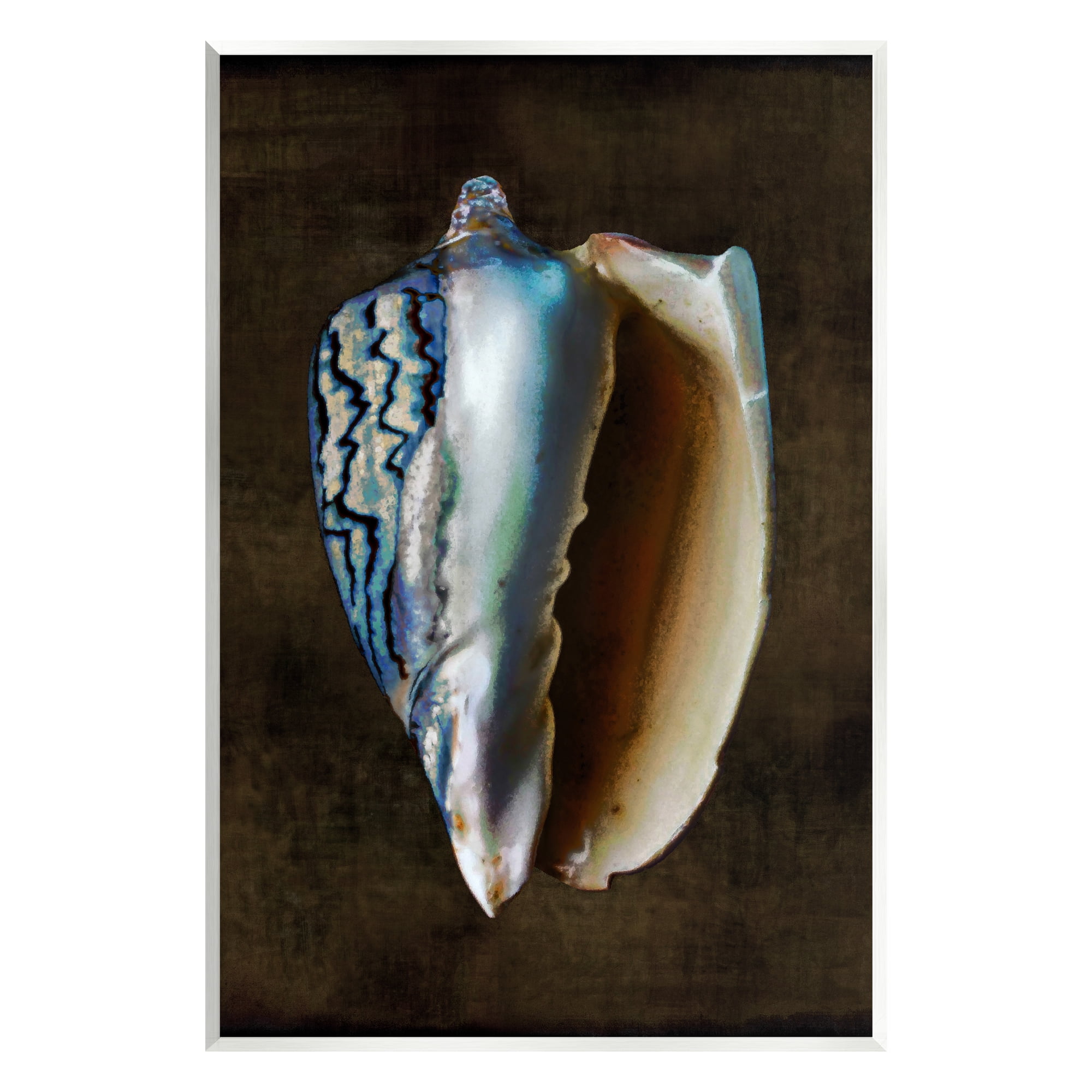 Stupell Industries Dark Conch Shell Nature Painting Unframed Art Print Wall Art, 10 x 15