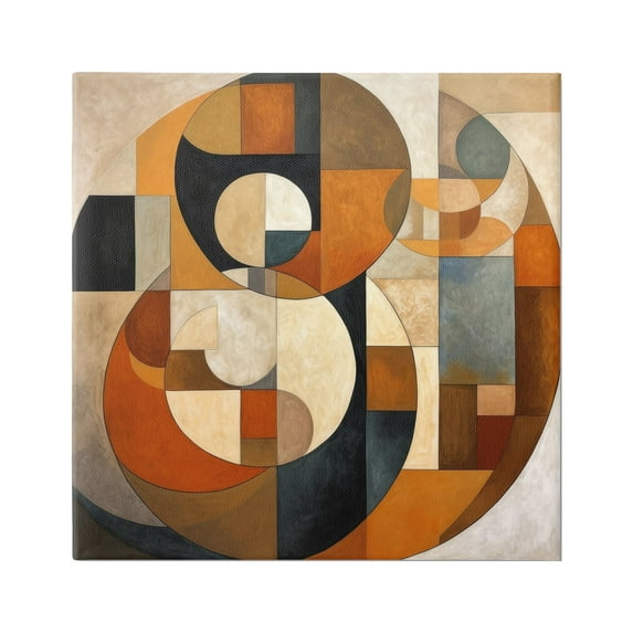 Stupell Industries Dark Contemporary Shapes Abstract Painting Gallery Wrapped Canvas Art Print Wall Art, 30 x 30