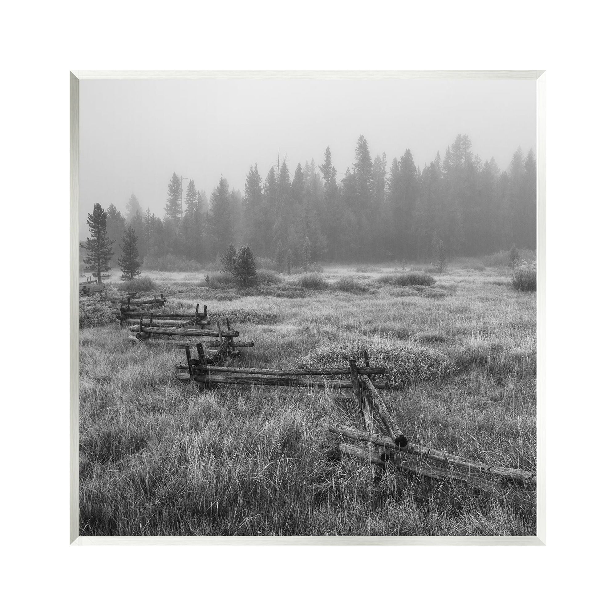 Stupell Industries Dark Countryside Fence Photography Landscape Photography Unframed Art Print Wall Art