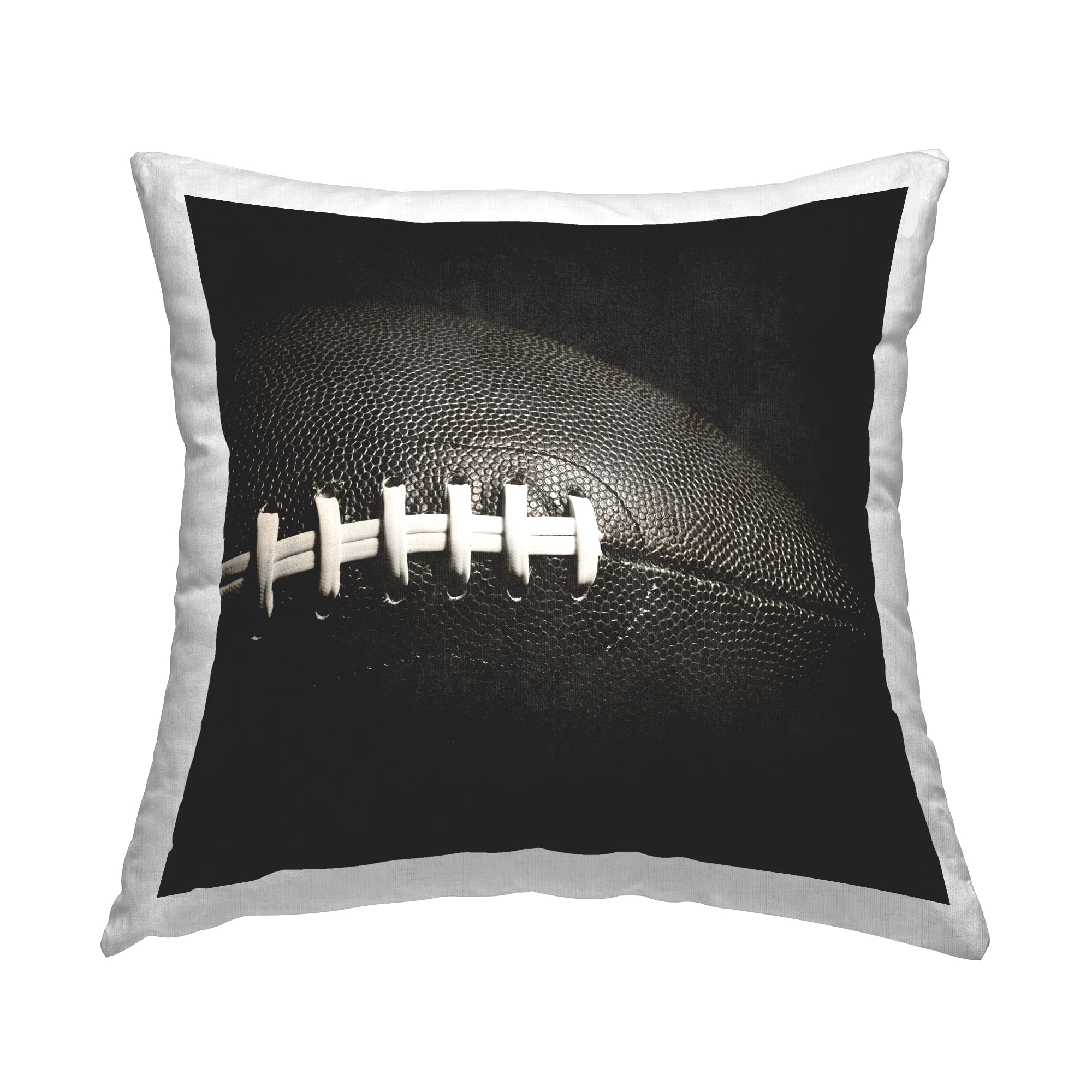 Stupell Industries Dark Detailed Football Decorative Printed Throw Pillow, 18 x 18