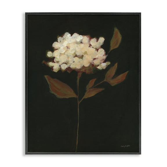 Stupell Industries Dark Fall Flower Botanical & Floral Painting Black Framed Art Print Wall Art, 11 x 14