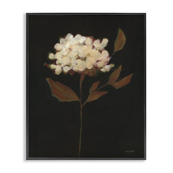 Stupell Industries Dark Fall Flower Botanical & Floral Painting Black Framed Art Print Wall Art, 11 x 14