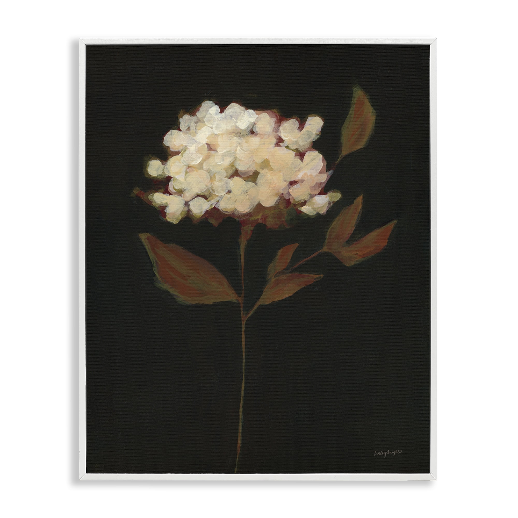 Stupell Industries Dark Fall Flower Botanical & Floral Painting White Framed Art Print Wall Art, 11 x 14