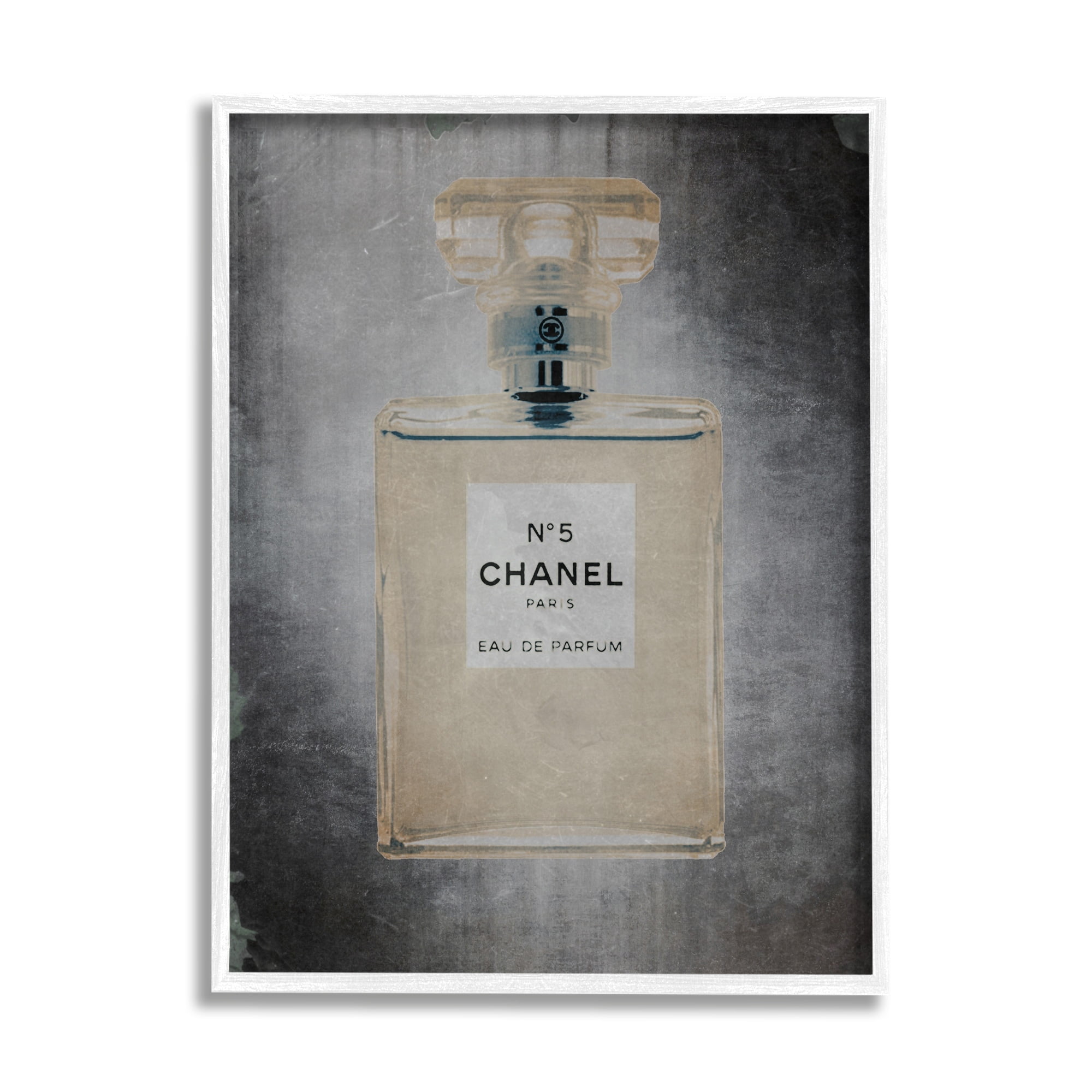 Stupell Industries Dark Fashion Brand Perfume Bottle Beauty & Fashion Painting White Framed Art Print Wall Art