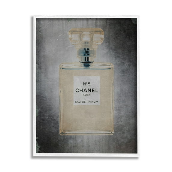 Stupell Industries Dark Fashion Brand Perfume Bottle Beauty & Fashion Painting White Framed Art Print Wall Art
